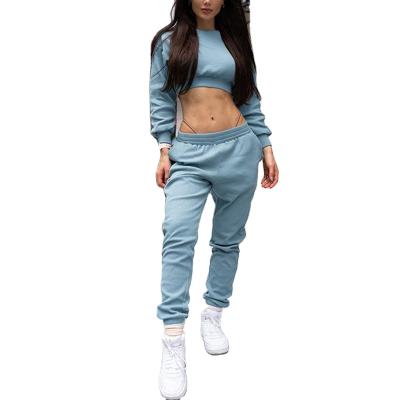 China 2022 new arrival spring breathable women stacked jogger sweatpants and hoodie and sports bra set tracksuit women 3 piece pants set for sale