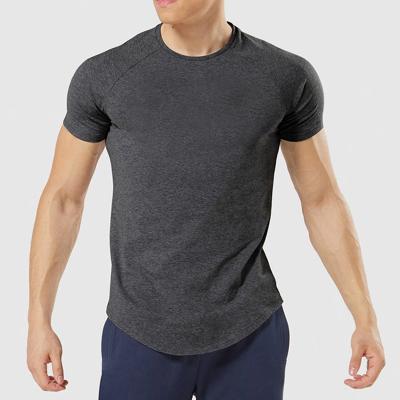 China Anti-Wrinkle 95% Cotton 5% Spandex Logo Fitness Men's Simple Blank T-shirt Fitness Private Gym Top Sportswear Custom Made for sale