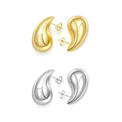 China Nickel-Free Lead-Free factory whole fashion trendy Chunky gold hoop earrings light weight teardrop water drop Hypoallergenic Cartilage hollow women for sale