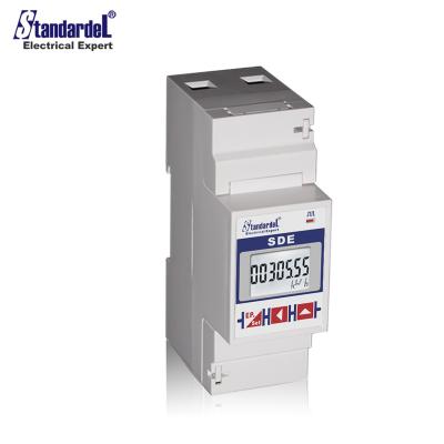 China Multifunction SDE100 1P2W Two Way Din Rail Power Meter RS485 SDE100 for sale