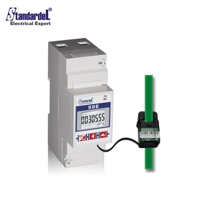 China SDE110 Slot Core CT Single Phase Single Phase Din Rail Energy Meter RS485 Easy Mounting Easy Mounting Retrofit SDE110 for sale