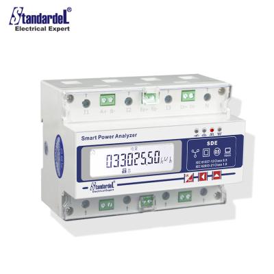 China SDE600 High Accuracy Three Phase Power Analyzer Energy Meter RS485 CT and Direct Input 1 Circuit Relay Output SDE600 for sale