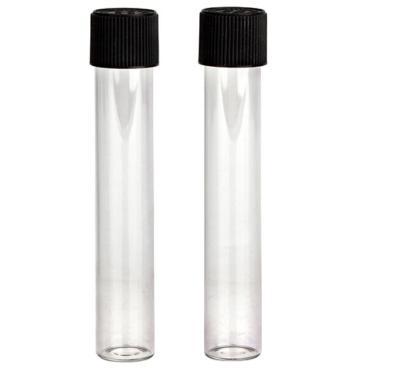 China Classic Design Custom Size Cigarette Tubes Pre Roll Glass Jar With Black White Child Resistant Lid for sale