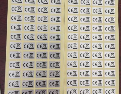 China Custom Vinyl CE Anti-Counterfeit Sticker, Waterproof Vinyl Sticker, Adhesive Electronic Sticker for sale