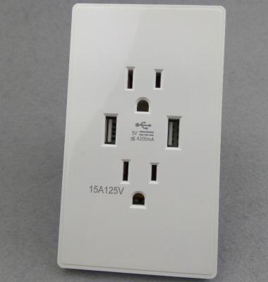 China High Quality Modern USB Wall Power Socket Electrical Outlet America Canada Usb Wall Sockets for sale