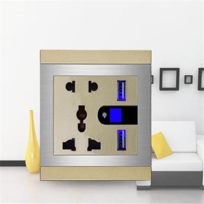 China Night Decoration High Quality 2 Socket USB LED Wall Socket for sale