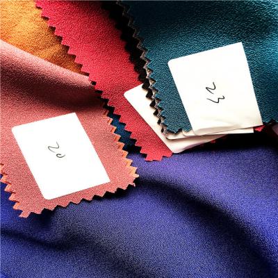 China Shaoxing factory 92 polyester 8 spandex como antistatic crepe dyeing stretch woven fabric for sale