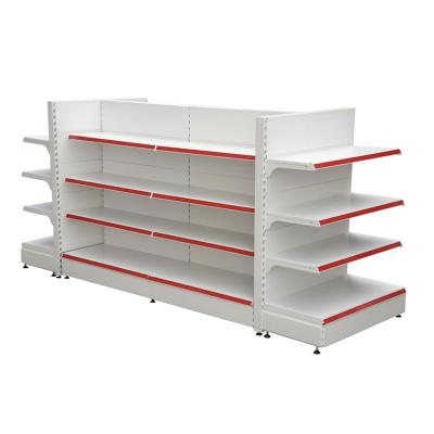 China Supermarket Shelving System Wall Metal Gondola Double Sided Supermarket for sale