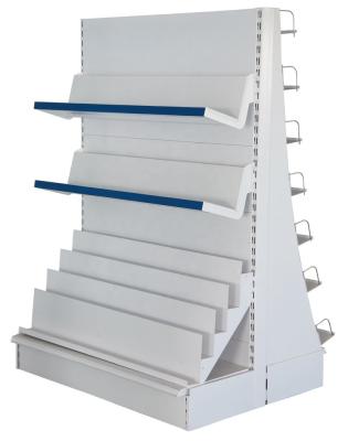 China Double Sided High Quality Supermarket Metal Shopping Book Shelves for sale