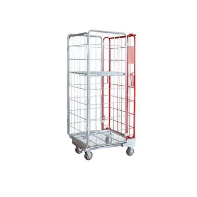 China Metal Business Folding Stock Serving Cart With Wheels for sale