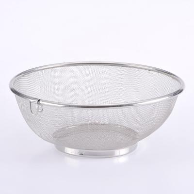 China Viable Round Fine Fruit Noodles Strainer Stainless Steel Mesh Food Strainer Basket Vegetable for sale