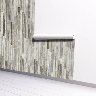 China Waterproof Peel and Stick Wood Wallpaper Barnwood Contact Self Adhesive Faux Wood Plank Wallpaper Peel and Stick Reclaimed Wood Wall for sale