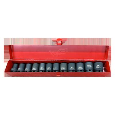 China Auto Repair A-1 12 Pcs 1/2 Thumb Impact and Deep Impact Socket with Metal Box for sale