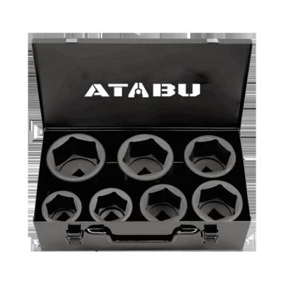 China HEX ATABU 1 Inch Impact Socket Set CR-MO Manganese Phosphate Socket With Metal Box for sale