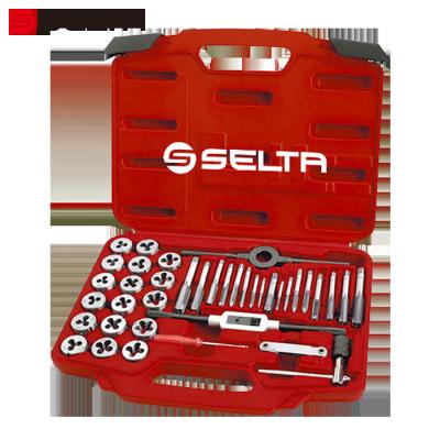 China High quality heat treated 45# steel SELTA 40 pcs tap and die set professional tool kit hardware tools for sale