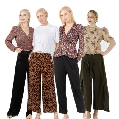 China Anti-wrinkle ladies spring high waist casual solid black harem split work cargo women pants for sale