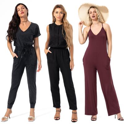 China Tencel Lyocell Fabric O Cloth Women's Plus Size Playsuits Sexiest Lady Overalls One Piece Without Neck Sleeve for sale