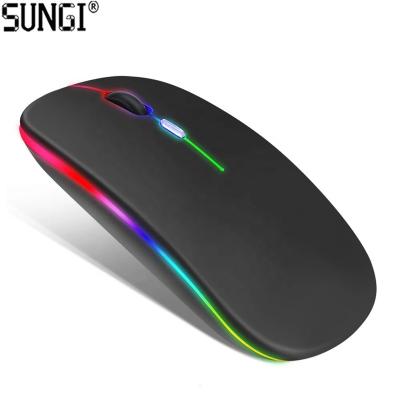 China Computer Mouse RGB Mause Ergonomic Rechargeable Silent Wireless Dual Mode Blue Tooth Computer Mouse Gaming Blue Gaming With Colorful LED Lights à venda