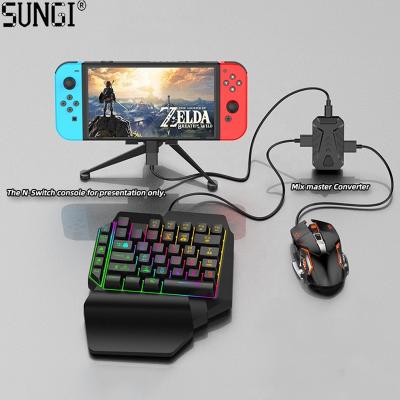 China With Phone Holder One Hand Gaming Keyboard Mouse Converter for PS3/PS4/PS5/Xbox 360/XboxONE/Xbox X series/Switch console for sale