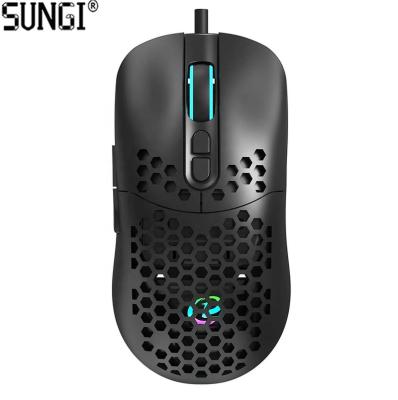 China RGB Light Wired Gaming Mouse RGB RGB Backlit Gaming Mouse With Led Light Honeycomb Shell Ergonomic Mice for sale