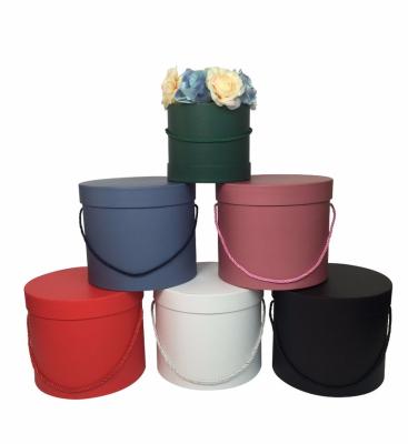 China Factory Sale Handmade High Quality Cylindrical Flower Box Round Flower Box for sale