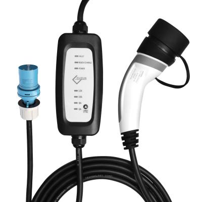 China Quick Charge EV 16A Car 6A To Adjustable Type - 2 Ev Charging Cable Cee Schuko Plug Blue for sale