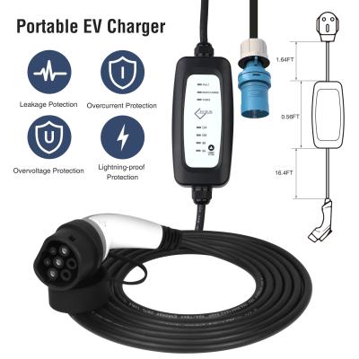 China Surge 3.5KW - 2 Type (IEC 62196-2) EV Charger Station Mobile Industrial ECO 16A Plug for sale