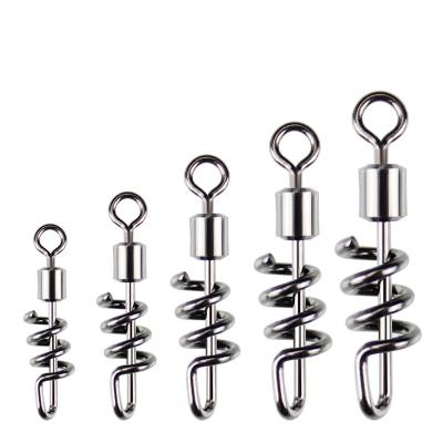 China 20pcs/pack Stainless Steel Fishing Swivel With Screwed Snap Spring Fishing Swivels Barrel Swivel Fishing Connector for sale