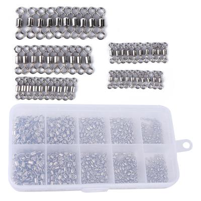 China 500pcs/box Stainless Steel Fishing Swivels Kit Stainless Steel Fishing Rolling Swivel Connector Fishing Tackles for sale