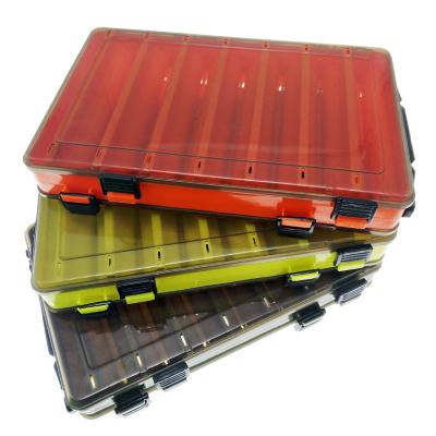 China 20x15x4.5cm PP Bait Box Plastic Case Double Side Lure Boxes Wooden Shrimp Lure Box for sale