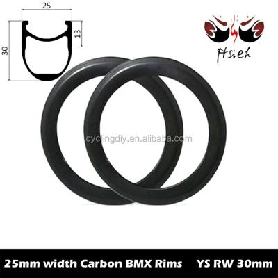 China 20 Inch Full Toray T700 Carbon Fiber Rims 30mm 25mm Width Deep BMX Rims,ETRTO Drawing 406mm Carbon BMX Rims For Sale for sale