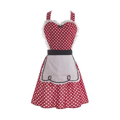 China QUICK DRY Plus Size Women's Opening Ceremony T-shirt Apron Luxury Polka Dots Polka Dots Dress Up Minnie Mickey Women Aprons for sale