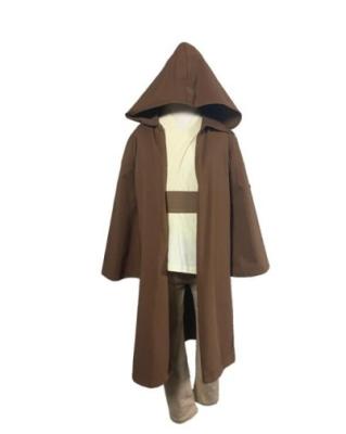 China Polyester/Cotton Rey Inspired Girls Dress Star Fight Hero Sleeveless Jedi Skywalker Halloween From Brown White Galaxy Cosplay Character Cream Edge for sale