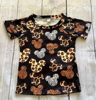 China Polyester/Cotton Mouse Animal Print Boys Sibling Matching Shirt Perfect For Animal Kingdom Outfits Boys T-shirts +girls dress family wear for sale