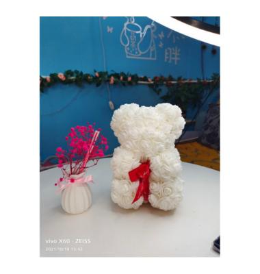 China Wholesale PE Rose Bear Romantic Rose Teddy Bear Artificial Flower Foam Bear Valentine's Day Gift for sale