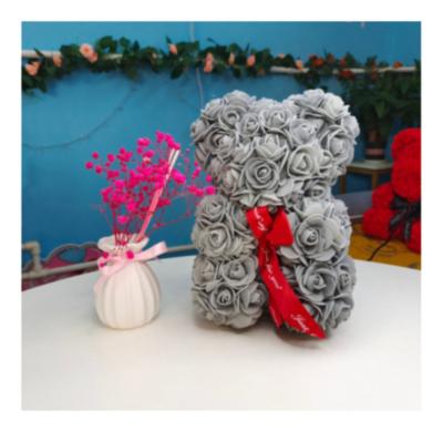 China High Quality PE Color Artificial Rose Bear Teddy Bear Rose Valentine's Day Gift for sale