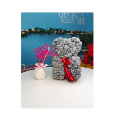 China PE Teddy Rose Bear With Artificial Rose Flower Box PE Bear Valentine's Day Gift for sale