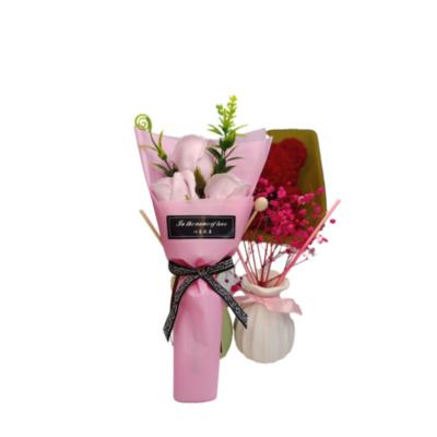 China New Design Washable Gift Wrapping Artificial Soap Bouquet Fashion Rose Bouquet for sale