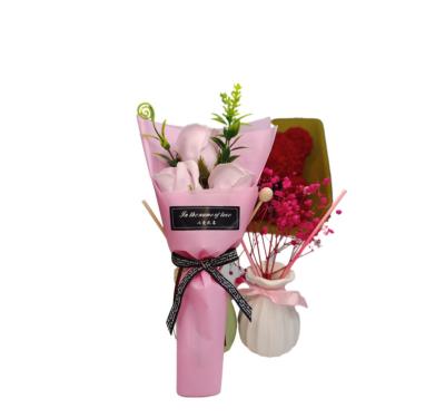 China Hot Selling Multicolor Soap Washable Rose Flower Handmade Soap Bouquet For Girlfriend Valentine's Day for sale