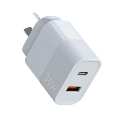 China Mobile Phone AU US EU PLUG 30W GaN Palladium USB C Fast Charger For iPhone 13 New Google Travel Charger / Tech Adapter for sale