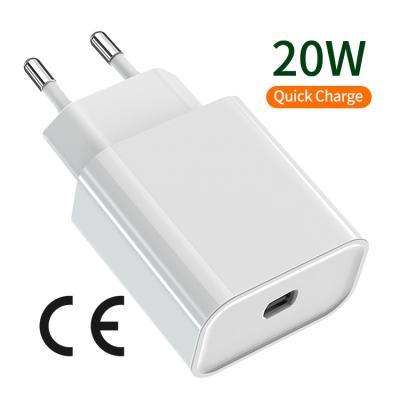 China 2020 Factory New Palladium 20W PD Fast Charger Accord Charging Conversion Rate Mini Dual Port 20W High Fast Portable Wall Phone For iphone12 for sale