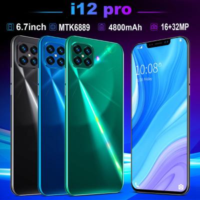 China Original Dual SIM Card Phone 12 Pro 6.7 Inch Max Fingerprint 5G Face Recognition Smartphone 2GB+32GB Android Mobile Phone for sale