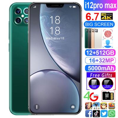 China Cheap Dual SIM Card Factory Global Version i12promax Opened 12GB+512GB Smartphone Mobile Phone Android Mobile Phone for sale