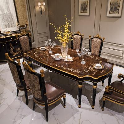 China (Other) Guangdong Adjustable Dining Table Set Furniture Luxury Solid Wood Dining Tables for sale