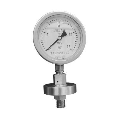 China Stainless Steel Diaphragm Industry Oil Shock Resistant And Anti-Corrosion Axial Diaphragm Threaded Pressure Gauge Pressure Transmitter Price for sale