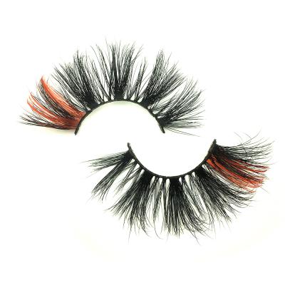 China Wholesale 25mm 3d Mink Eyelashes Colored By Two Faux Mink Eyelash 20mm Full Band Lashes Vendor Fluffy Blue With Colors for sale