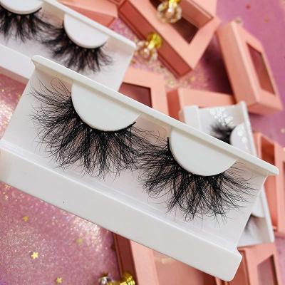 China Real Mink Eyelashes Vendor Lashese With Case Customized Wholesale Good Quality Lash Packaging Box Fluffy 25mm 3d for sale