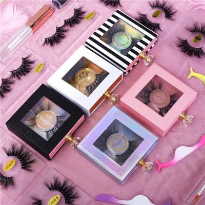 China 25mm Mink Eyelash Hand Made Strip Full Lashes Seller Package Box Fluffy Private Label 3d Mink Eyelashes Empty Luxury Eyelashes for sale