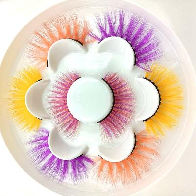 China Wholesale Price 3d Color Faux Mink Lashes Fluffy Mink 3d 25mmsilk Faux Mink Eyelashes Lashes Cruelty Free Lashes Private Label for sale