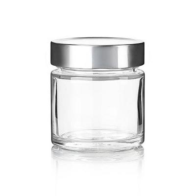 China Food In Airtight Jam Clear Stock Mini 100 Ml Honey Ergo Glass Jar With Hook Lid for sale